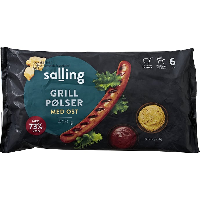 Salling Grillpølser med Ost 73% Kød