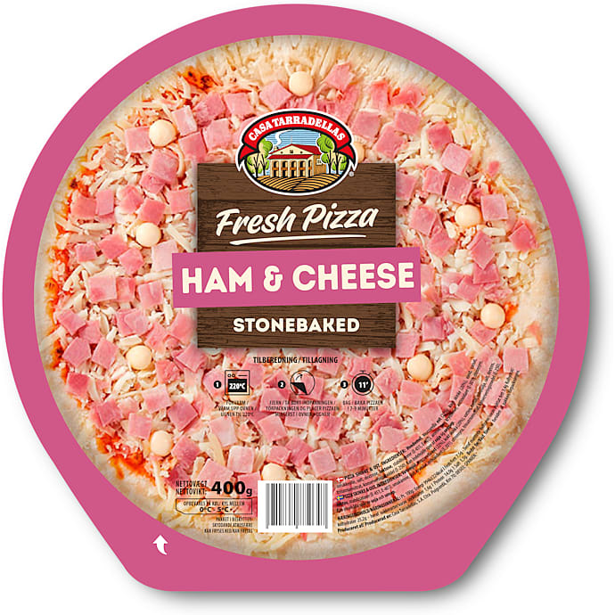 Casa Tarradellas Pizza m. skinke og ost 415 g