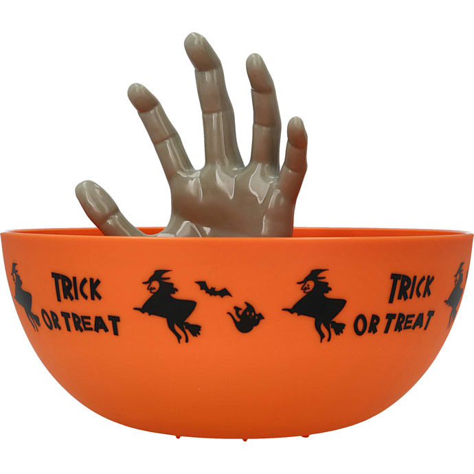 Halloween skål med hånd