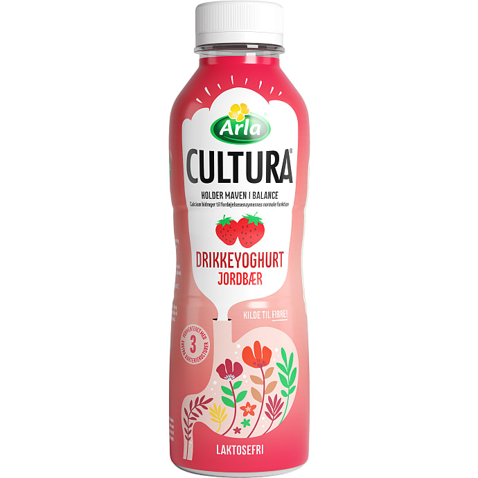 Drikkeyoghurt m. jordbær 1.0 % fedt laktosefri