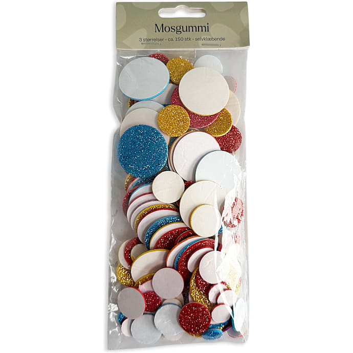 Mosgummi med glimmer - multifarvet