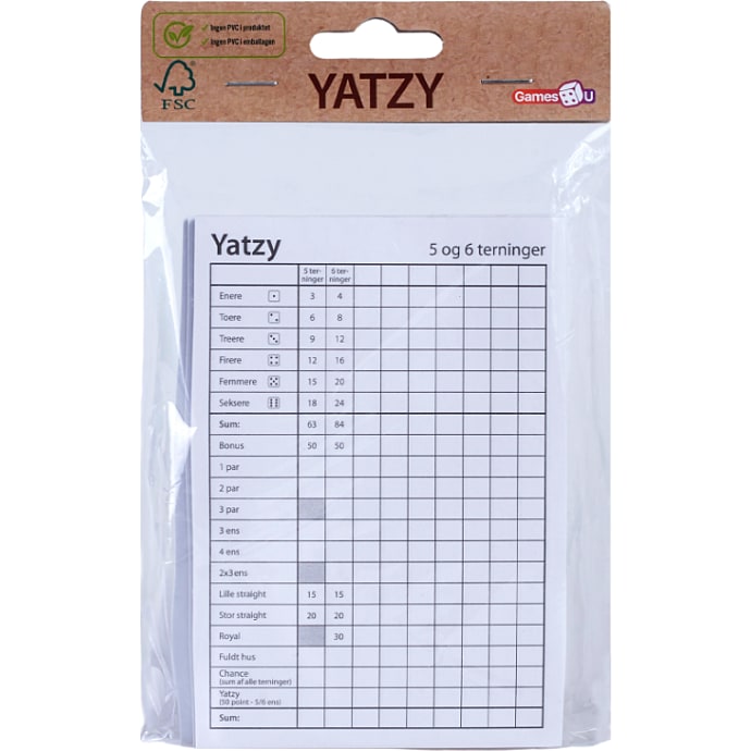 Yatzy blokke - 3 stk.