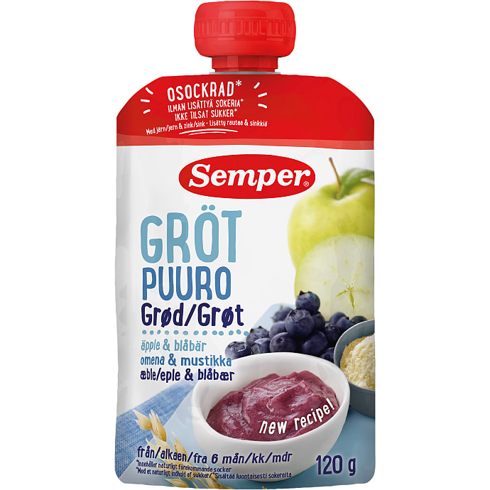 Semper Grød Blåbær Æble 120 g