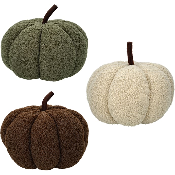 Efterårs plysgræskar H:22 cm - flere varianter - assorteret