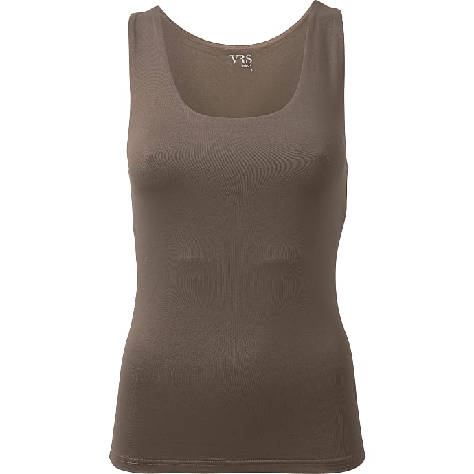 VRS dame vendbar mikrofiber tanktop str. XL - brun