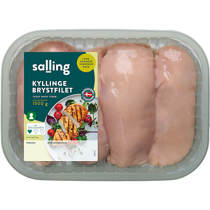 Kyllingefilet tilsat 9% vand