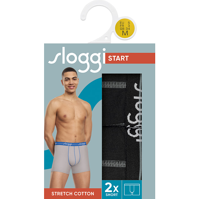Sloggi Herre 2-pak tights str. L sort