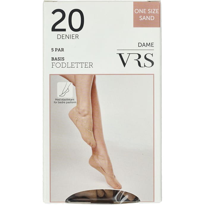 VRS dame 5-pak footies crepe&nbsp; str. onesize - sand