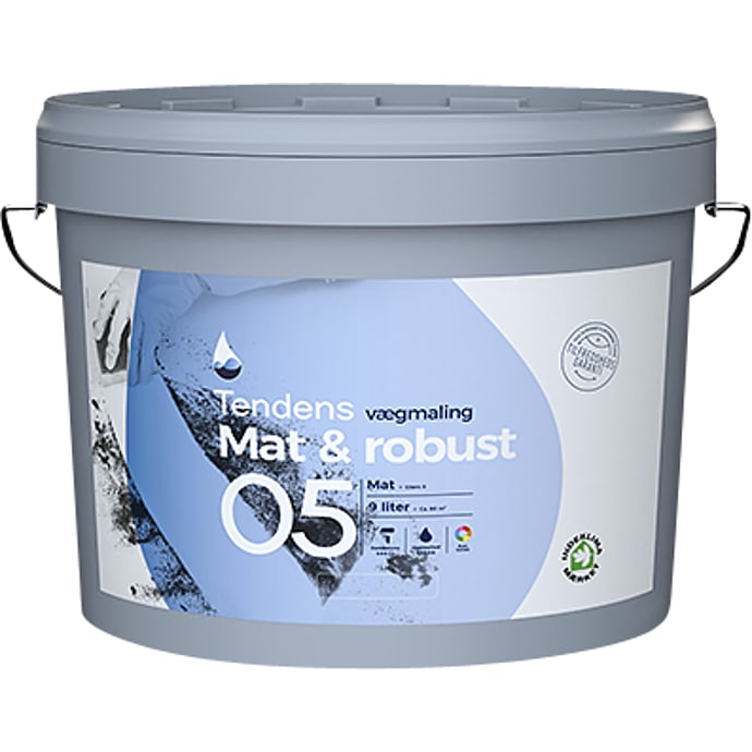 Tendens Mat & Robust Vægmaling Glans Hvid