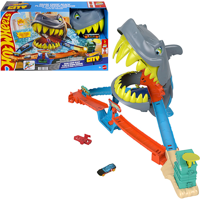 Hot Wheels Shark Chomp Beach legesæt