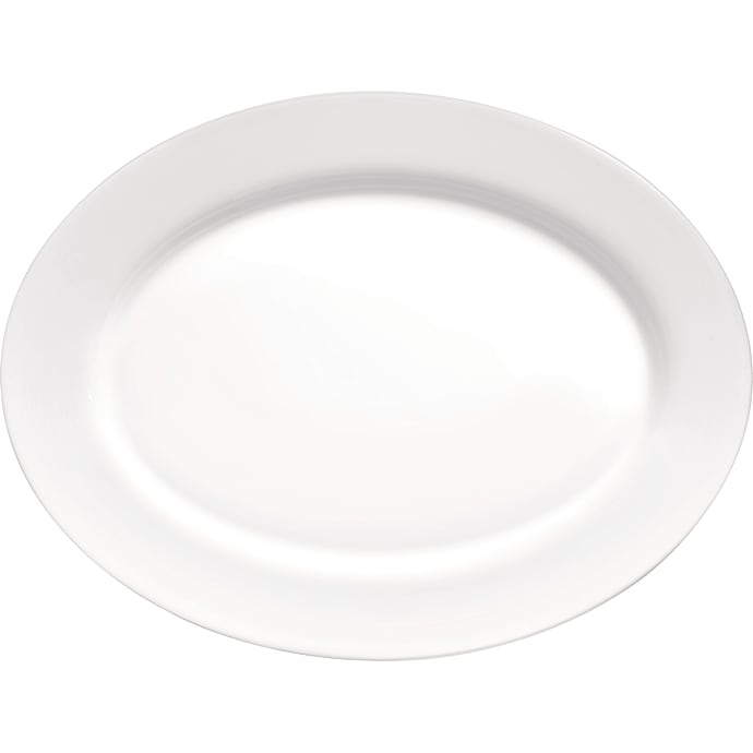 Ovalt fad opalglas - 36 cm