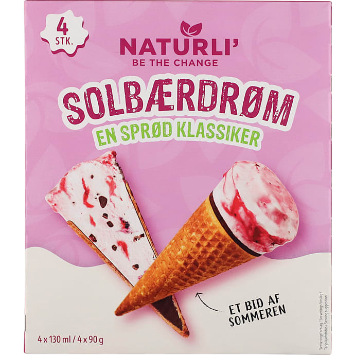 Vegansk is m. solbærfyld og lys chokolade glutenfri