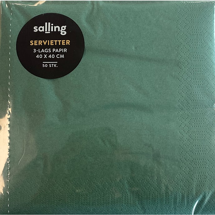 Salling Ensfarvede Servietter 40x40 cm Flaskegrøn