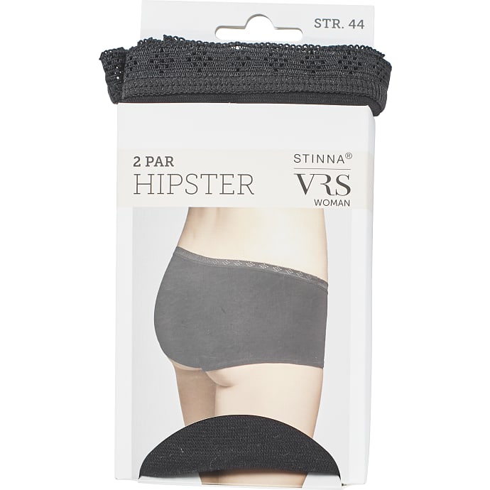 VRS Woman Dame 2-pak Hipsters Str. 42 Sort