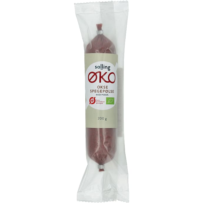 Oksespegepølse m. peber øko