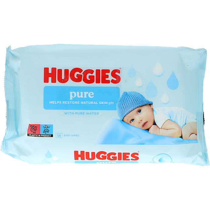 Huggies Wipes Pure Vådservietter 56 stk