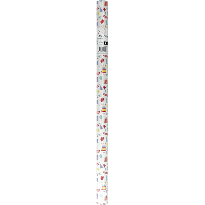 Gavepapir 57 cm x 3 m Happy Birthday 1 stk