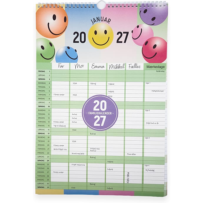 Familiekalender 2027 - Smileys