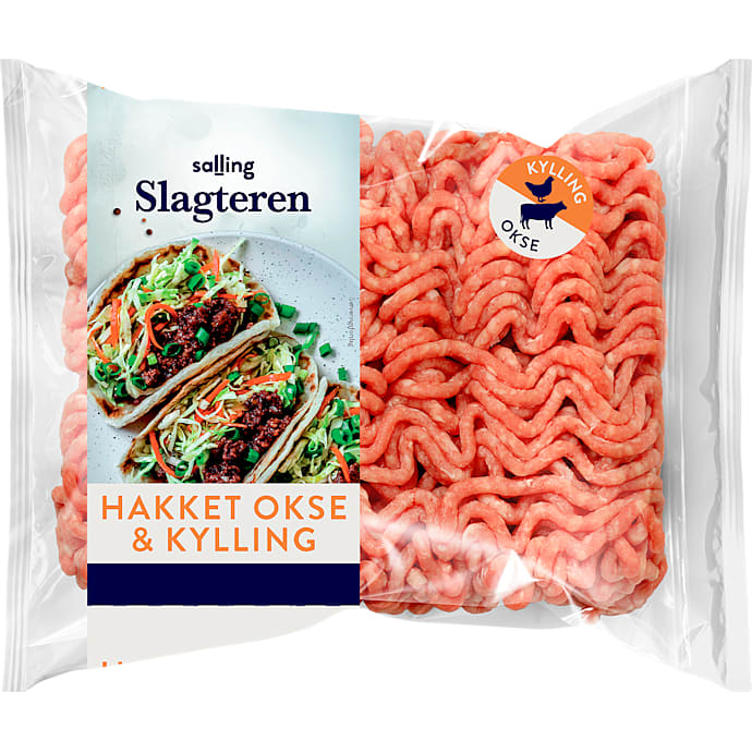 Hakket okse- og kyllingekød