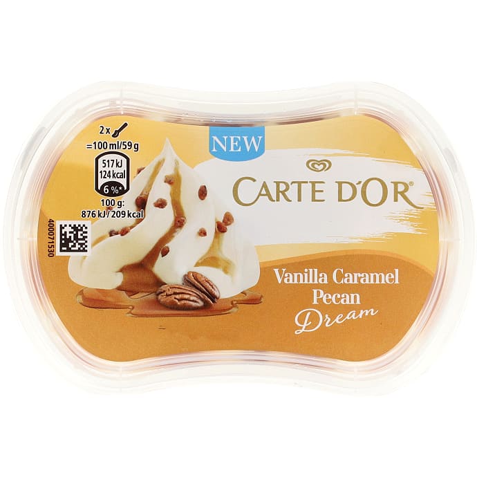 Mælkeis m. karamel og pecannødder