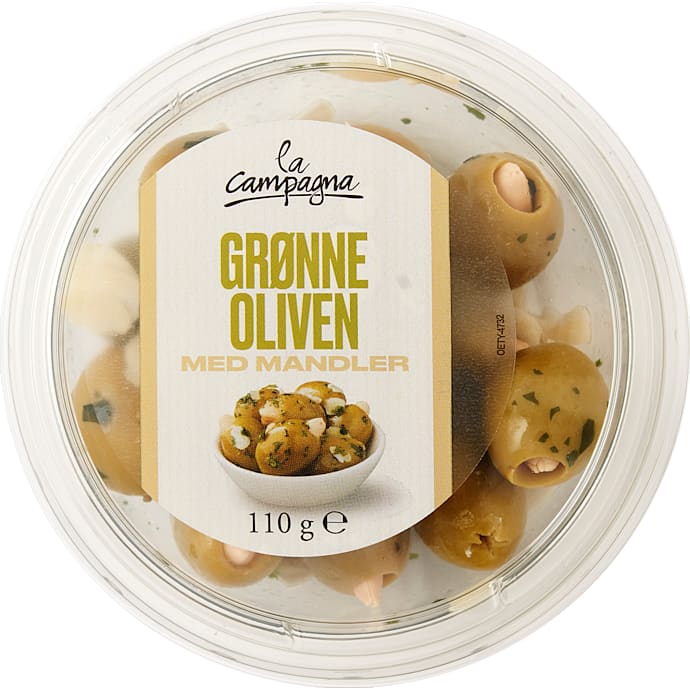 La Campagna Grønne Oliven med Mandler