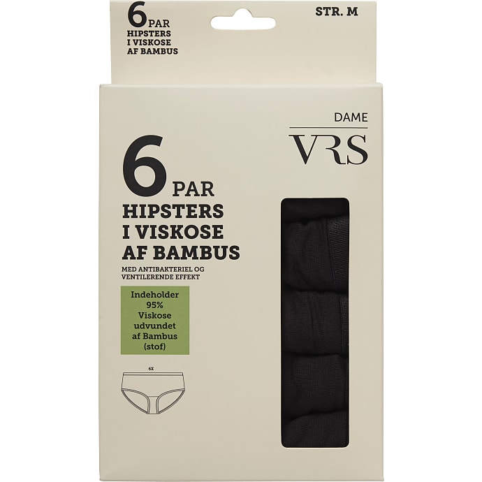 VRS Dame 6-pak Hipster Sort