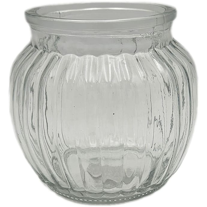 Glasvase med Riller 10 cm Klar