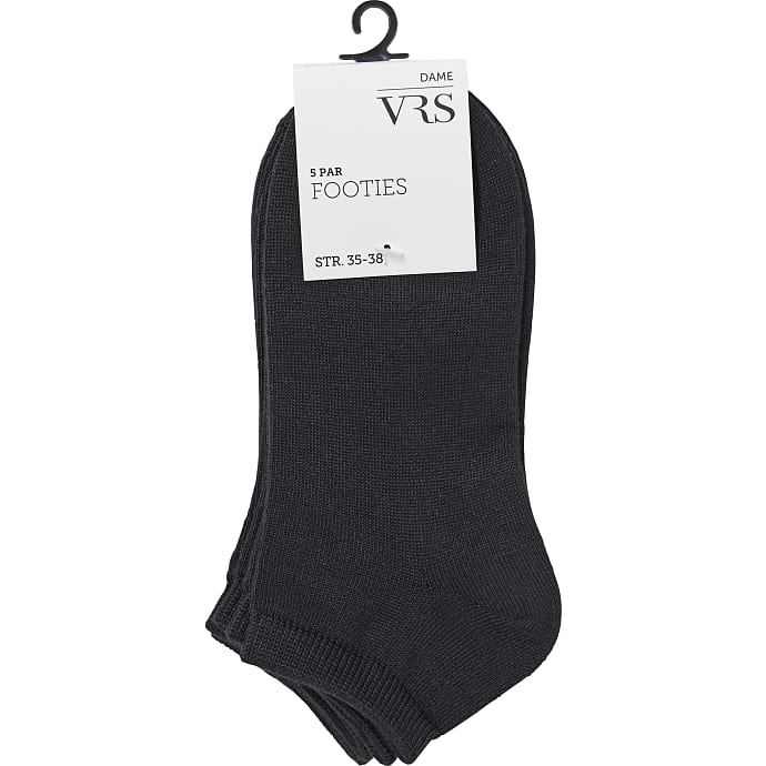 VRS Dame Footies 5-pak str. 35/38 Sort