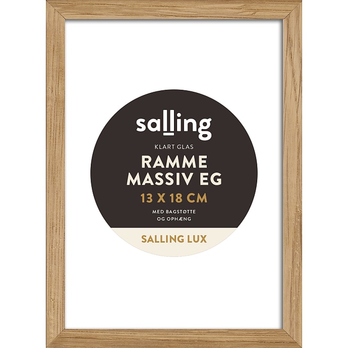 Salling Lux Ramme massiv eg med glas 13x18 cm