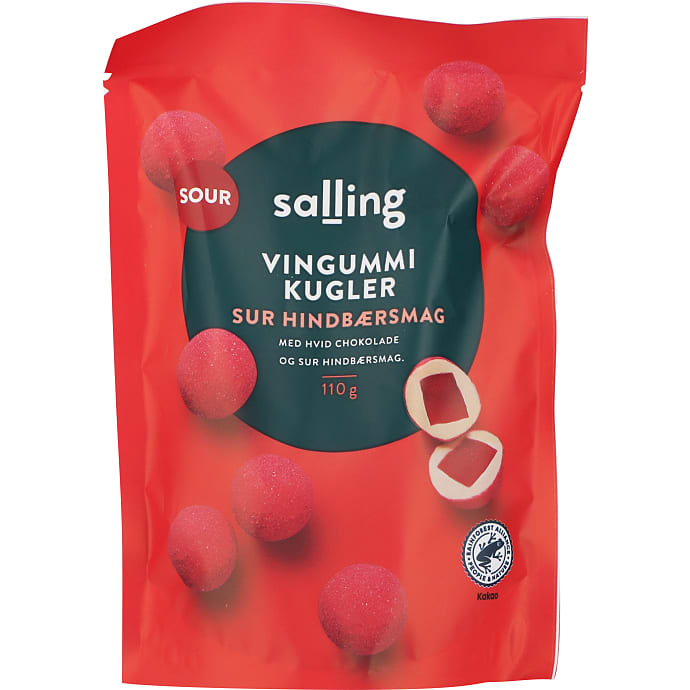 Chokoladekugler m. sur hindbærsmag