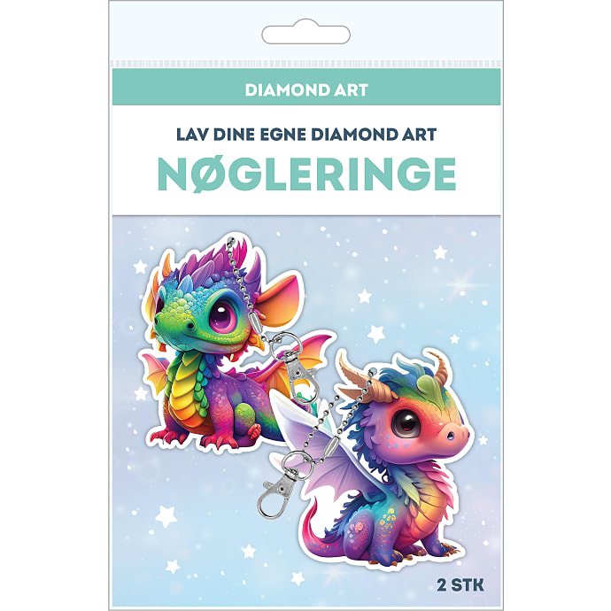 Diamond art nøglering - drager