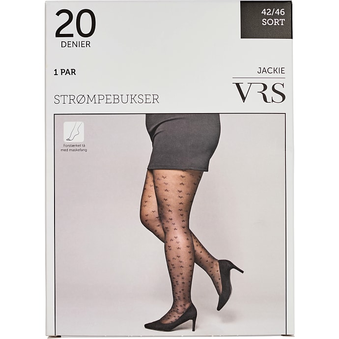 VRS dame strømpebukser str. 42-46 - sort