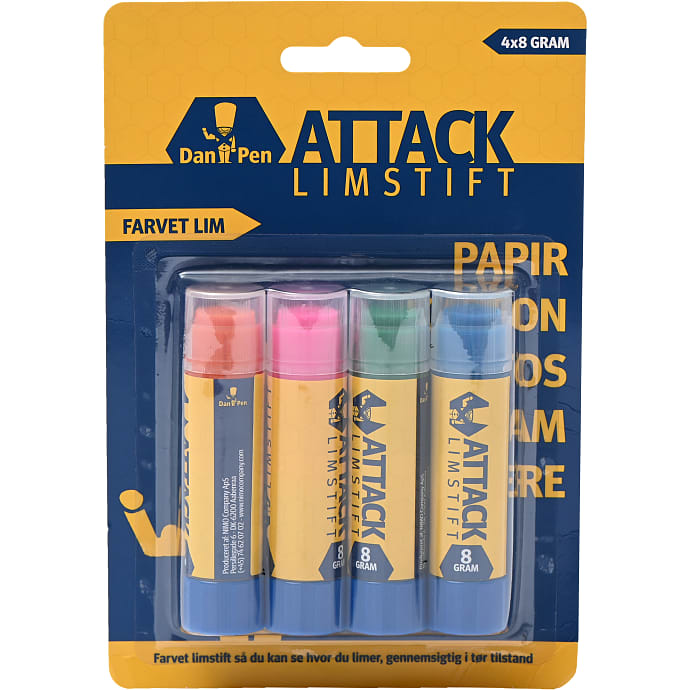 Danpen Attack Limstift 4-pak