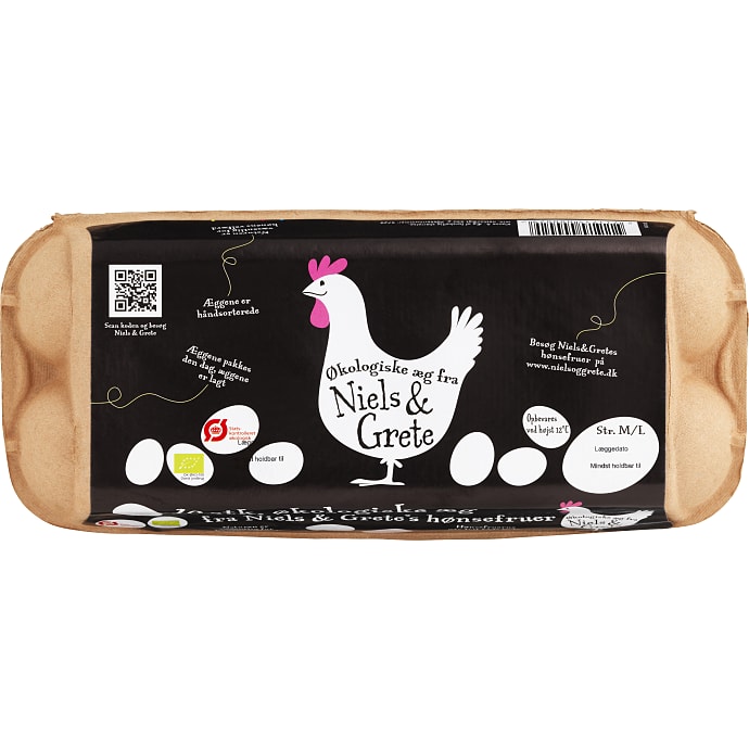 Niels & Grete Økologiske æg M/L 10 stk