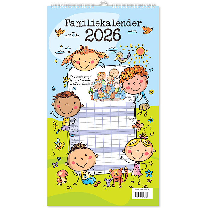 Familiekalender 2026 - tegninger