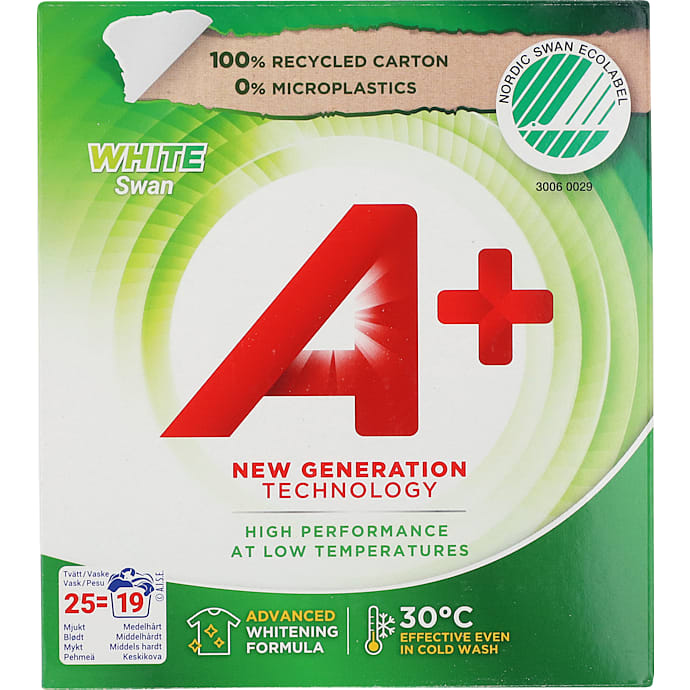 A+ Vaskepulver Hvid Vask 19 stk