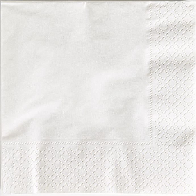 Windsor ensfarvede servietter 25x25 cm 20-pak hvid