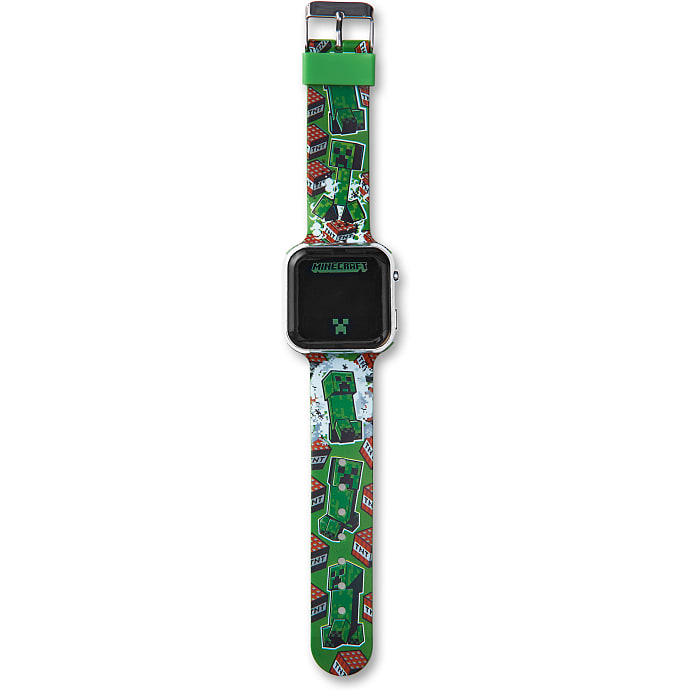 Minecraft børne LED armbåndsur str. onesize - grøn