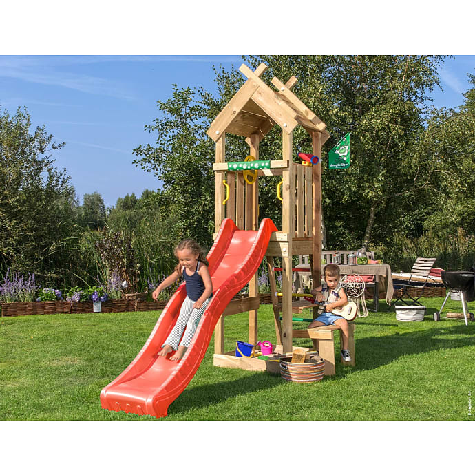 Jungle Gym Totem Legetårn komplet inkl. rød rutsjebane