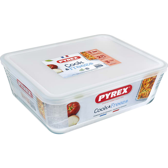 Pyrex glasfad med plastlåg
