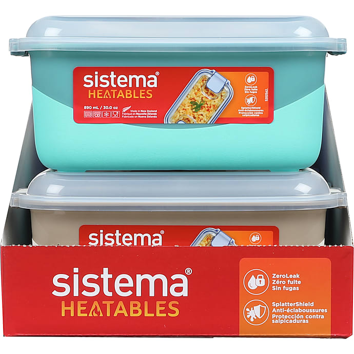 Sistema rektangel heatables - 890 ml - flere varianter - assorteret