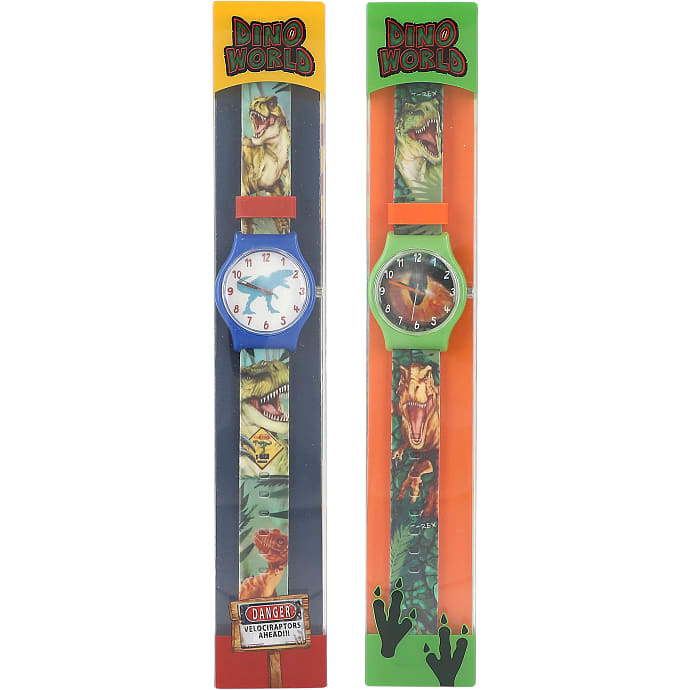 Dino World silikone armbåndsur assorteret