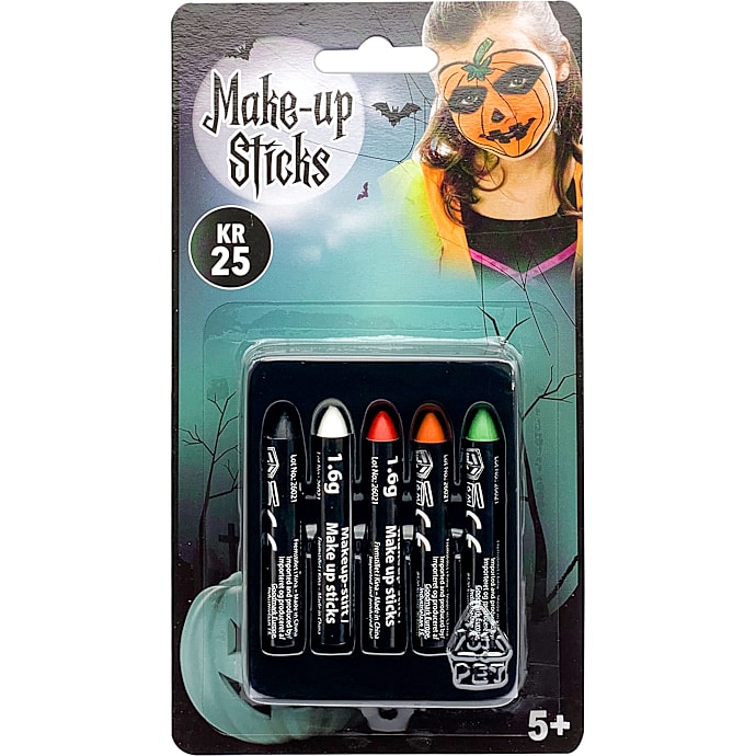 Halloweeen grease make-up 5 sticks - multifarvet