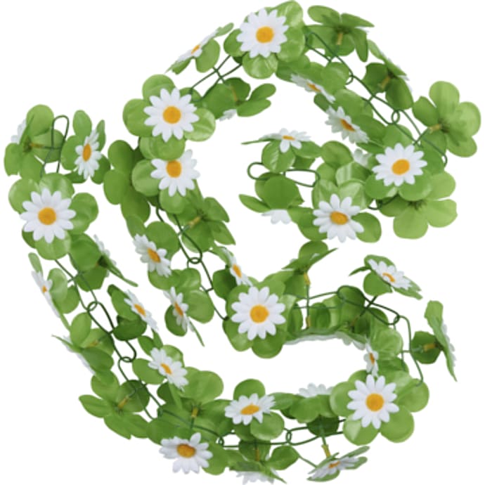 Blomsterkrans til cykelkurv hvid marguerit