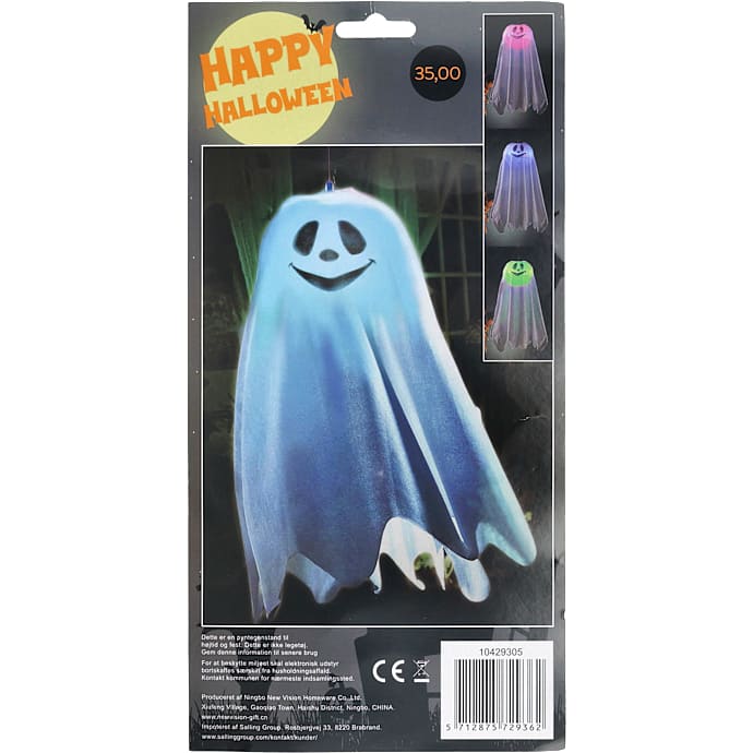 Halloween spøgelse med LED H: 45 cm - hvid