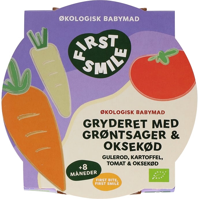 First Smile Mos m. oksekød, gulerod, kartoffel og tomat øko