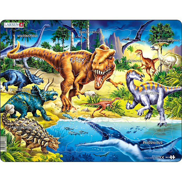Dinosaurer puslespil - 57 maxi brikker – produktbillede