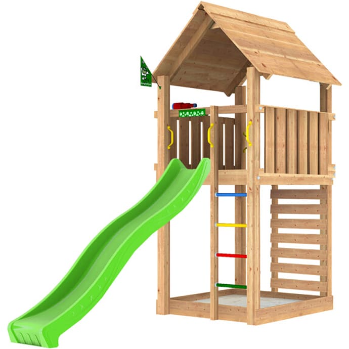 Jungle Gym Cabin 2.1 legetårn inkl. rutsjebane