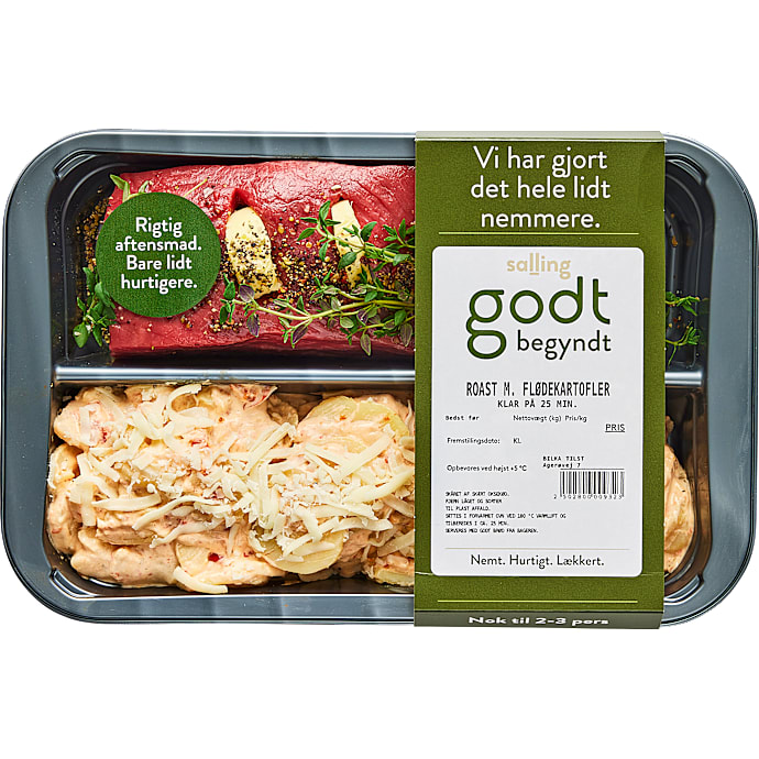 Godt Begyndt Hvidløgsroast med flødekartofler og rød peber