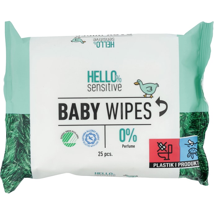 Hello Sensitive Vådeservietter 25 stk